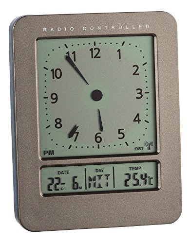 TFA Dostmann 60.2530 Funk-Wecker mit Temperatur (anthrazit)