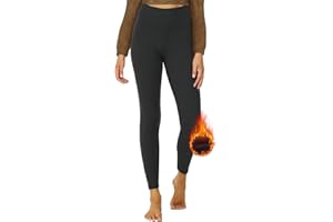 DDOBB Thermo Leggings Damen Gefüttert High Waist Thermoleggins Lang Mit Innenfleece Warm Teddy Sportleggins Strumpfhosen Thermohose Laufhose Winterkeid