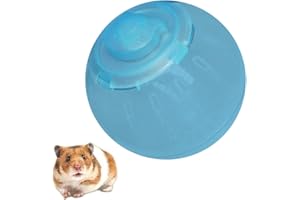 Benixmidart Hamster Ball, Clear Guinea Pig Ball Hamster Wheel, Cute Hamster Running Ball Hamster Toy with Breathable Holes, Cat-Face Hamster Exercise Ball to Exercise (Blue, 10cm)