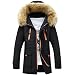 Produktbild Mantel Unisex Parka Herren Winterjacke Damen Wollmantel Cabanjacke Kurzmantel Wärmejacke Jacke Übergangsjacke Kapuzenjacke Steppjacke Kapuze aus winddichter Strickjacke Sportjacke LMMVP (L, Schwarz)