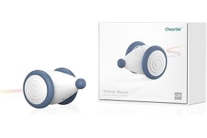 Cheerble Wicked Mouse Jouet Automatique pour Chat – Souris Interactive LED avec Capteur Intelligent, Rechargeable USB et Mode Jeu-Pause Automatique (Bleu)