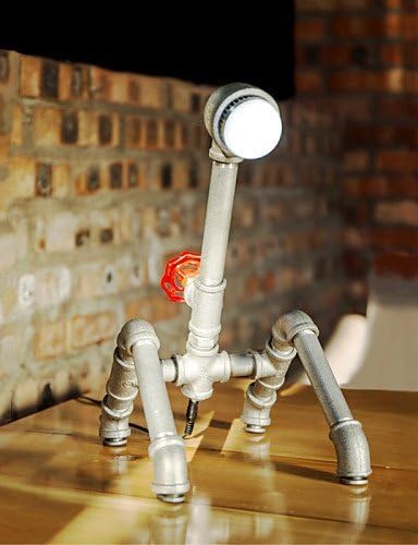 DXZMBDM 2016 Handmade Nordic Industrial Water Pipe Desk Lamp LED Vintage E27 Iron Wrought Art Collect Table Lamps-FJ-DT1S-009A0 , 220-240v