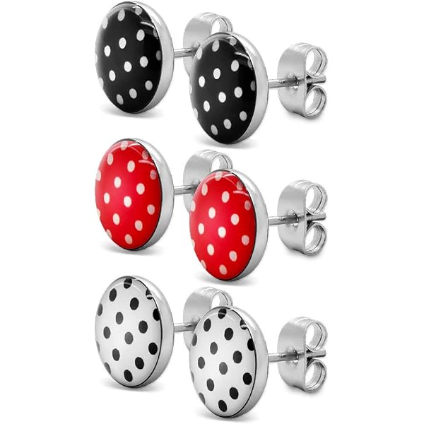 Runde Ohrstecker Im Retro-Look – Rockabilly Ohrri Produktbild-Vorschau 12
