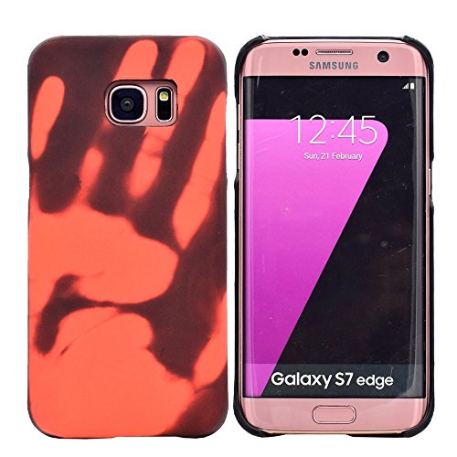 EUDTH Samsung Galaxy S7 Edge Case, Thermal Sensor Color Changing Shockproof Protective Case Slim Flexible Armor Defender Case for Samsung Galaxy S7 Edge 5.5" Black + Red