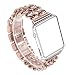 Produktbild For Apple Watch Band, Wearlizer Stainless Steel Watch Band Replacement Strap for Both Apple Watch Series 1 and Series 2 - 42mm Rose Gold