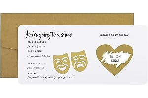 CJ&M Personalised Scratch Surprise Theatre Ticket, Show Reveal Ticket, Surprise Theatre Ticket Keepsake, Fake Ticket