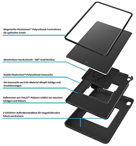 Incipio Capture Rugged Case für Apple 9,7″ iPad Pro in schwarz – extrem robuste Schutzhülle [Handschlaufe | Standfunktion | Outdoor geeignet | Hybrid] – IPD-323-BLK - 4