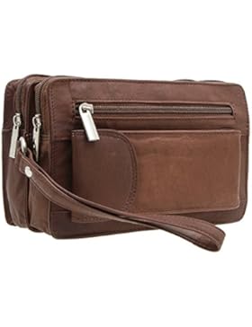 Herren echt Leder Handgelenktasche Herrenhandtasche in 3 Farben