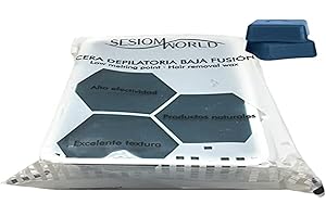 Sesiomworld Cera Depilatoria de Baja Fusión con Extracto de Azuleno Bandeja 1 Kilo 1 Unidad 1000 g
