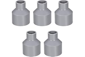 TOP-VIGOR Lot De 5 Raccords Réducteurs PVC DWV 20mm x 40mm Adaptateur De Tuyau Pour Réduction De Diamètre, Connexion Étanche Pour Systèmes D'Eau Potable Et Construction, Gris