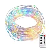 zimmerbeleuchtung led ideen 💐【Lichterkette bunt】Viel Farben: Rot, Warmweiß, Blau, Grün usw; Die 10m lange LED Lichterkette mit 100 Leds bietet romantische Lichtwirkung, ideal für Dekoration Ihres Gartens, Rasens, Balkons, Schlafzimmer.