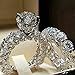 Produktbild WGY SportwarenSchmuck Kristall Ring Gesetzt Und Eingelegten Strass Paar Ring Weiblichen Partei Geschenk Ringe Weiblichen Hochzeit Jewerly, B