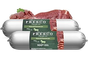 FRESCO Dog Barf Wurst Pferd Pur | Doppelpack 2 x 400g | hoher Fleischanteil 100% | natürliches Ergänzungsfutter für Hunde | Praktische Portionierung & schnittfest