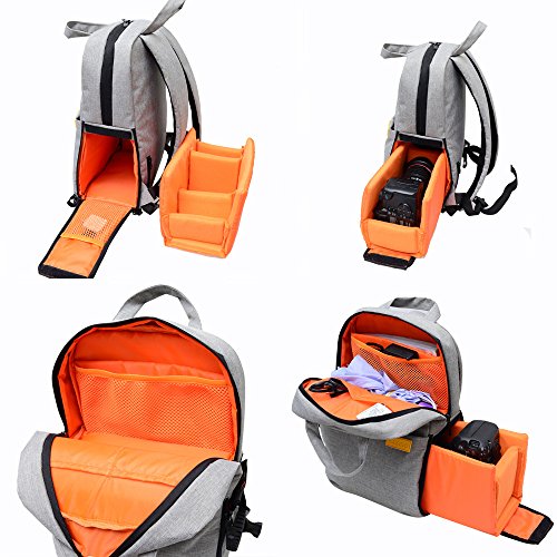 Sac    dos Yuhan Oxford multi-fonction imperm  able antichoc appareil photo SLR DSLR pratique photographie vid  o sac de voyage sac    dos pour appareil photo Nikon Canon Sony Pentax avec protection contre la pluie
