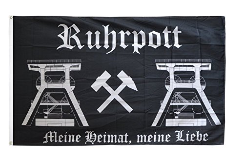 Fahne / Flagge Deutschland Ruhrpott Ruhrgebiet 2 + gratis Sticker, Flaggenfritze®