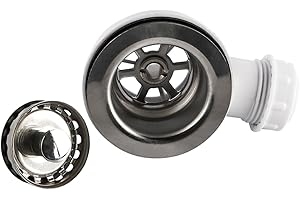 Sarini Stainless Steel Kitchen Sink Basket Strainer Stopper, Sink Strainer 70mm Pp Flange Sink Basket Strainer, Mini Basket Strainer Waste Kit Kitchen Flange