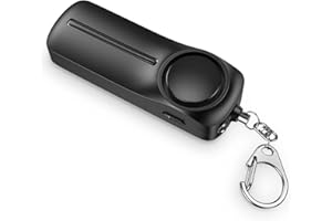 ANKILO Osobisty alarm kieszonkowy, breloczek do kluczy, 130 dB, alarm paniczny, samoobrona, alarm z lampą LED, dla kobiet, dzieci, dziewcząt, osób starszych