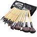 Make up Brushes, Cadrim 24 pcs Natural Hair Professional Makeup Brush Set Travel Makeup Brush Kit with Case (burlywood)
