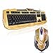 Produktbild Gaming Keyboard and Mouse - Designated 3 Selectable Keyboard's Backlight - DPI Governor - Spill Resistant (Gold)