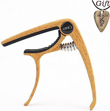 Guitar Capo, Single-handed Trigger Style Guitar Accessories, Mugig Zinc Alloy Guitar Clamp Suitable for Flat Fretboard Electric, Acoustic Guitar, Guitars, Ukulele, Banjo, Mandolin, Bass Capos
