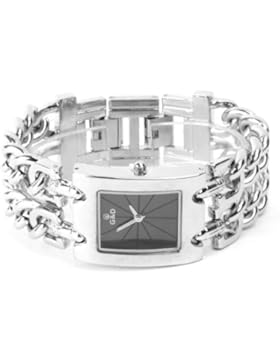 YESURPRISE Damen Modeuhr Armbanduhr Armreifen Armkette Uhr Damenuhr silber