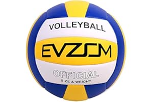 EVZOM Super Soft Volleyball Beach Volleyball Official Size 5 for Outdoor/Indoor/Pool/Gym/Training Premium Volleyball Equipment Durability Stability Sports Ball