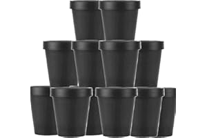 IMIROOTREE 12pcs Pots cosmétiques étanches en plastique noir, conteneur de masque avec doublures intérieures et couvercles en dôme pour bricolage Slime faisant des cosmétiques de stockage (200 ml)