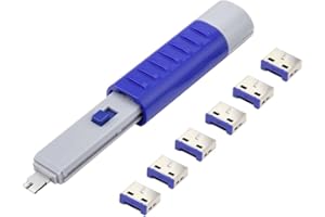 Renkforce Blocco porta USB RF-4714586 Set 6 pezzi, colore: Argento, Blu con 1 chiave RF-4714586