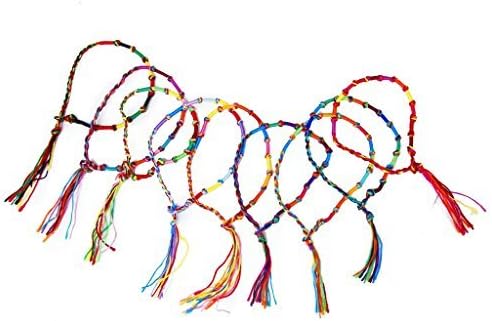 9 x Hippie Style Colorful Braided Friendship Bracelets Thread Wrist Ankle Bracelet Random Color---Knurled