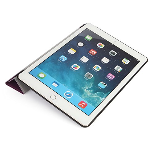 iHarbort® iPad Air 2 Hülle – Premium PU Leder Tasche Hülle Etui Schutzhülle Ständer für iPad Air 2, mit Schlaf / Wach-up-Funktion (iPad Air 2, Lila) - 4