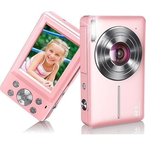 Digital Camera 44MP 1080P FHD with 16X Zoom, Anti-Shake, Beauty Filter, 32GB Card & 2 Batteries – Compact Point and Shoot Camera for Kids, Teens, Beginners – Lightweight & Portable (Green)