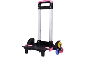 IVYH Plecak na kółkach, tornister, wózek dla dzieci, składany wózek ręczny, 6 kółek, aluminium, wózek na kółkach do plecaków szkolnych, szkoły podstawowej, szkoły średniej