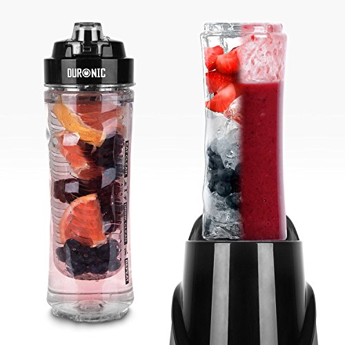 Duronic BL3 /SS Mix & Go Sportmixer für Smoothies, Proteinshakes und Sportgetränke – 300W Mini-Mixer – inklusive 2 x 600ml BPA-freien Flaschen – in schwarz - 5
