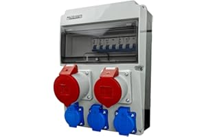 PREIS-ZONE Quadro elettrico Pannello di Distribuzione di Energia Cee 32A/16A 3x230 Bals Prese Ls Distributore da Parete Corrente