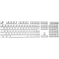 Feicuan Universal 104 Keyset Keycap ABS Colorful Backlit Replacement Key Cap Cover for Mechanical Keyboard - White