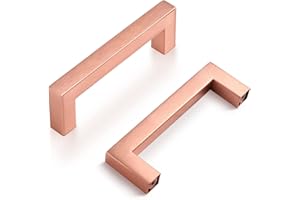 Probrico pack de 10 poignées de meubles en or rose, Champagne Gold cuisine t - bar, poignée de tiroir de cabinet carré, Centre de trou 96mm