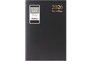 1ABOVE 2026 A4 Day-to-Page Diary Premium Hardcover Daily Planner with Full Pages for Saturday & Sunday, Ribbon Marker, Yearly Overview – Ideal for Office, Home, Appointments & Business(BLACK)
