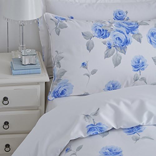 HLS Bedding Classic Charlotte Thomas Chloe Floral Standard Housewife Pillowcase Pair, Blue - 50 x 75 cms