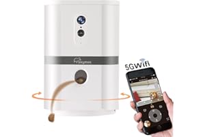 SKYMEE Petalk AI II Dog Camera Automatic Treat Dispenser, 5G WiFi Full HD Pet Camera with 1080P, Night Vision, Two Way Audio for Dogs and Cats, Compatible with Alexa (Support 5G WiFi)