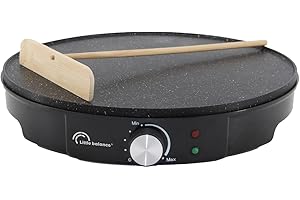 LITTLE BALANCE 8757 Happy Naleśniki, elektryczne naleśniki, naleśniki, naleśniki, paszteciki, regulowany termostat, bez PFAS, 1200 W, czarny