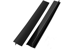 MSDADA Silikon Herd Zähler Lücke, 2 Stück Lang & breit Lückenfüller Herdabdeckung aus Silikon Versiegelt Wachmann Für Kochfeld, Ofen, Waschmaschine & Trockner (Schwarz, 25 Zoll)