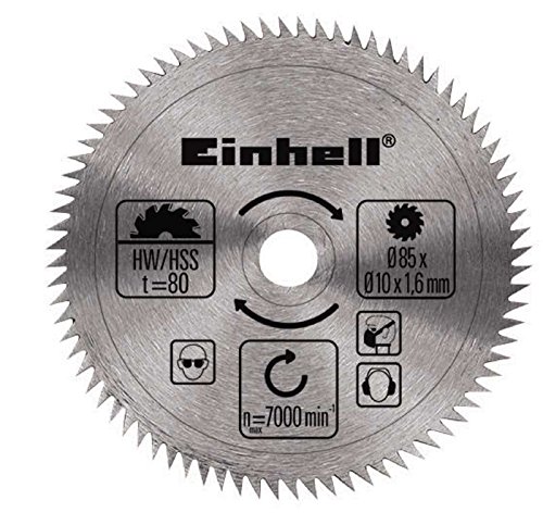 Einhell Mini-Handkreissägen Set TC-CS 860/1 (450 W, max. 23 mm, Sägeblatt Ø 85 mm, Absaugadapter, Parallelanschlag, 2 Sägeblätter, 1 Diamant-Trennscheibe, Führungsschiene, Koffer) - 2