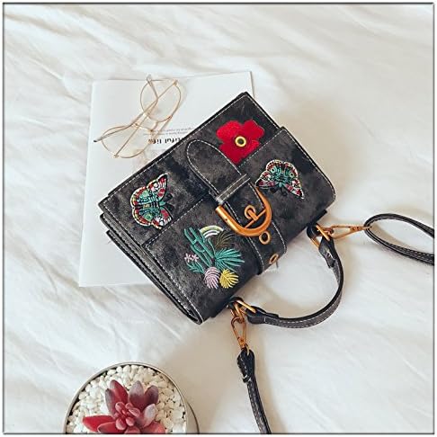 YQOOY Casual Handbag Messenger bag New Fashion Embroidery Retro Belt Buckle Small Party Bags Women'S Tide Wild Shoulder Messenger Bag Packet