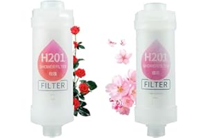 2Pcs Vitamin Shower Filter(Rose + Cherry Blossom), Filters Contaminants, Anti Hair Loss, Chlorine Removal - Rust Removal, Relaxing Aromatherapy, Easy Installation