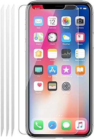 Apple iPhone X [iPhone 10] (PACK OF 3) CLEAR TPU LCD Screen Protecter Guards with Curved Edge Protection (FULL COVERAGE)