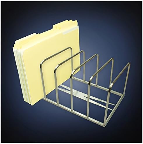ArtsOnDesk Modern Art File Sorter St208 Stainless Steel Satin Finish Magazine Holder Mail Letter Document Memo Binder Folder Organizer Stand Rack Desk Desktop Office Accessory