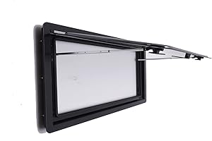 KANGTEN Ausstellfenster Wohnmobil Fenster Wohnmobil RV Seitenfenster Rahmenfenster 70° Ausschnittmaß 900x500mm (BxH) Weiß Schwarz