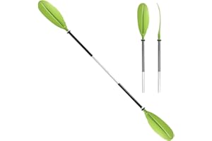 HEIMUNI Página doble para Kayak 222 cm, remate canoa ajustable de aluminio para Canoa Kayak SUP barcos, gomas de barcos, Pagaia Kayak Desmontable