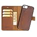 Produktbild FREDO iPhone 7/8 Hülle Leder Abnehmbare 2 in 1 Handyhülle inkl. Kartenfächer für Apple iPhone7 / 8 Handytasche/Cases mit Magnet/Hand Made in Europe (Cognac Braun)