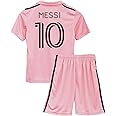Football Soccer Inter Messi 10 Home Pink Jersey Set Football Set T-Shirt with Pink Shorts Set (Kid's, Boy's & Men's)